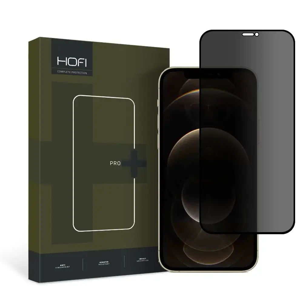 HOFI ANTI SPY ekrāna aizsargstikls iPhone 12 | iPhone 12 Pro (privātuma efekts)