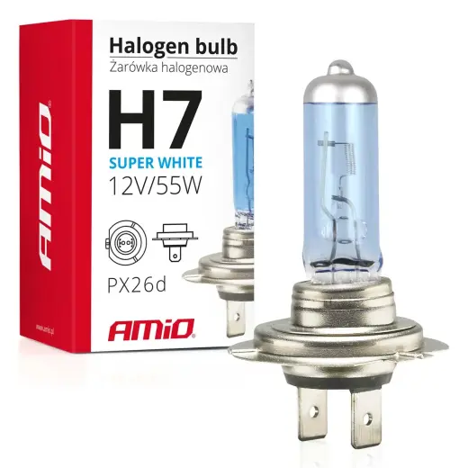 Halogen bulb H7 12V 55W UV filter (E8) Super White