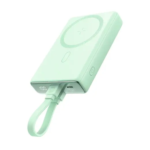 Joyroom JR-PBM01 external battery (powerbank) | 10000 mAh | 20W | USB-C, Lightning, MagSafe | green