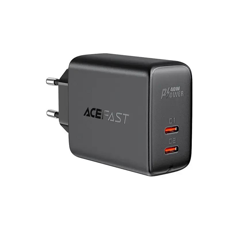Acefast A9 travel charger | 40W | PPS, PD, QC3.0 | USB-C | black