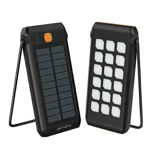 4smarts Solarny TitanPack Flex ārējais akumulators (powerbank) | 10000 mAh | melns, oranžs