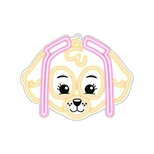Hanging neon LED Paw Patrol on plexiglass - Skye OW-130546