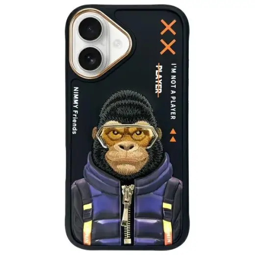 Cool&Cute 2.0 Monkey phone case for iPhone 16 black