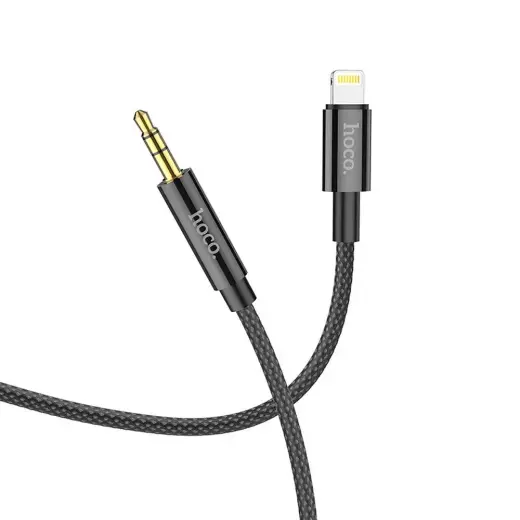 Cable AUX Jack 3,5 mm to Lightning Hoco 1 m UPA19 black