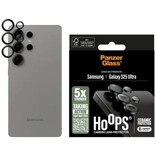 Szkło ceramiczne na obiektyw PanzerGlass  Hoops Lens Protector do Samsung Galaxy S25 Ultra ceramic