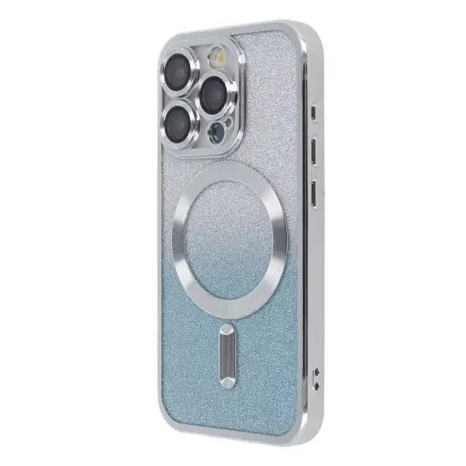 SparkleFlex Mag Case for iPhone 15 Plus 6,7" silver gradient