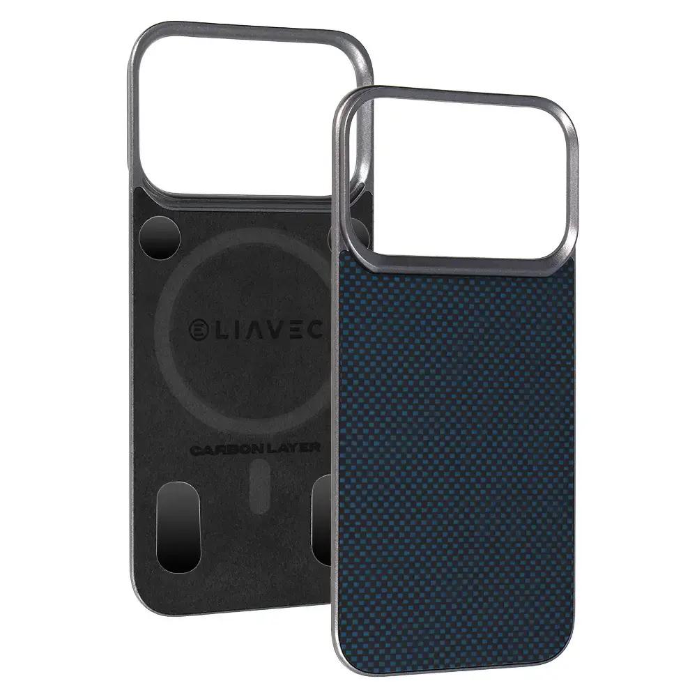 Liavec Carbon Layer maciņš ar MagSafe atbalstu telefonam iPhone 17 Pro zils