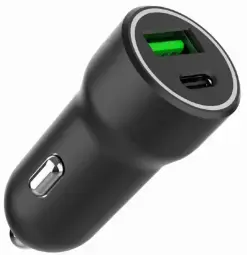 Gembird car charger | USB-C, USB-A | black