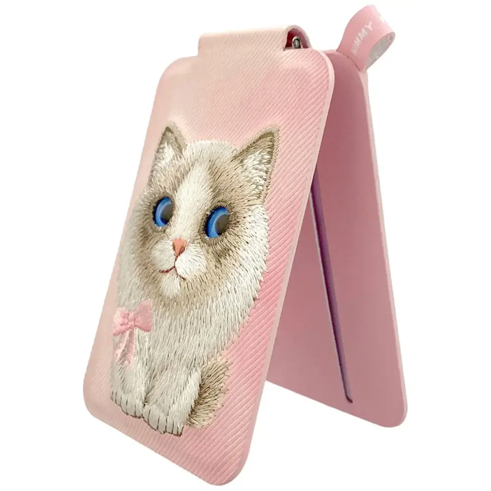 Magnetic phone wallet stand  Nimmy New Big-Eye Cute Pets 2.0 Cat pink