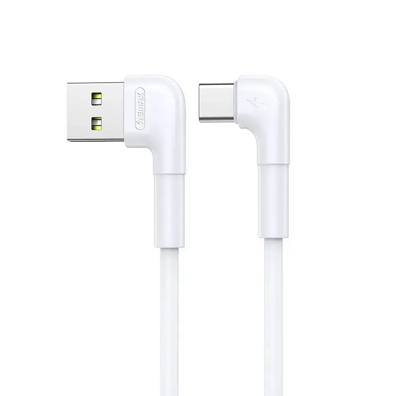 Remax USB - USB Type C angled cable 2,1 A 1 m white (RC-014a white)