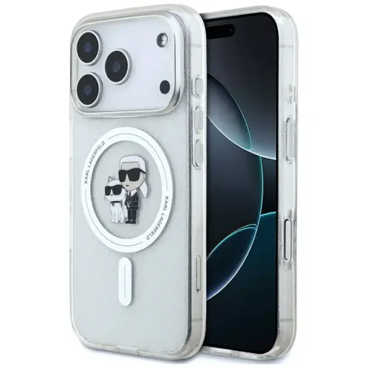 Etui Karl Lagerfeld IML Karl Choupette    Glitter MagSafe do iPhone 17 Pro przezroczysty