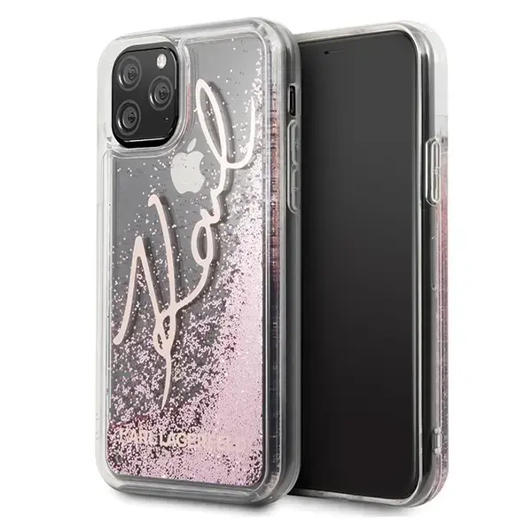 Karl Lagerfeld KLHCN65TRKSRG iPhone 11 Pro Max różowo-złoty|rose gold Glitter Signature