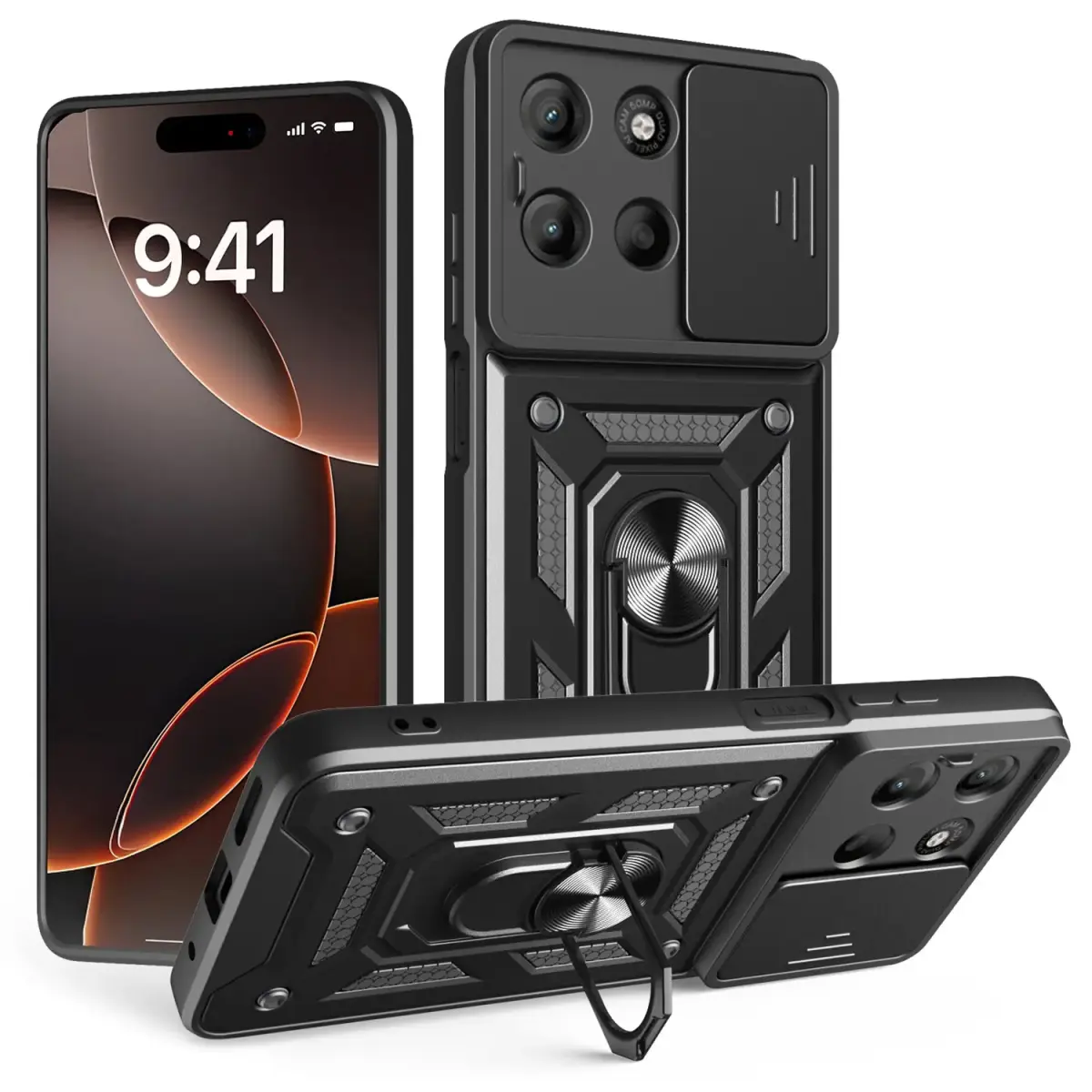 Defender Slide case for Motorola Moto G15 black
