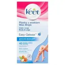 Żelowa formuła z Easy-Gel:- Opływa i aktywnie przywiera do najkrótszych włosków*, a nie do skóry.- Usuwa włoski z cebulkami, oferując Ci efekt gładkości aż do 28 dni.Daje pewność znakomitego efektu już za 1. użyciem, nawet u osób bez doświadczenia w depilacji plastrami z woskiem. Miła w zetknięciu.