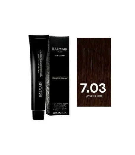 Balmain Professionnel, Couleurs Couture, Permanent Hair Dye, 7.03 Natural Gold Blonde, 60 ml