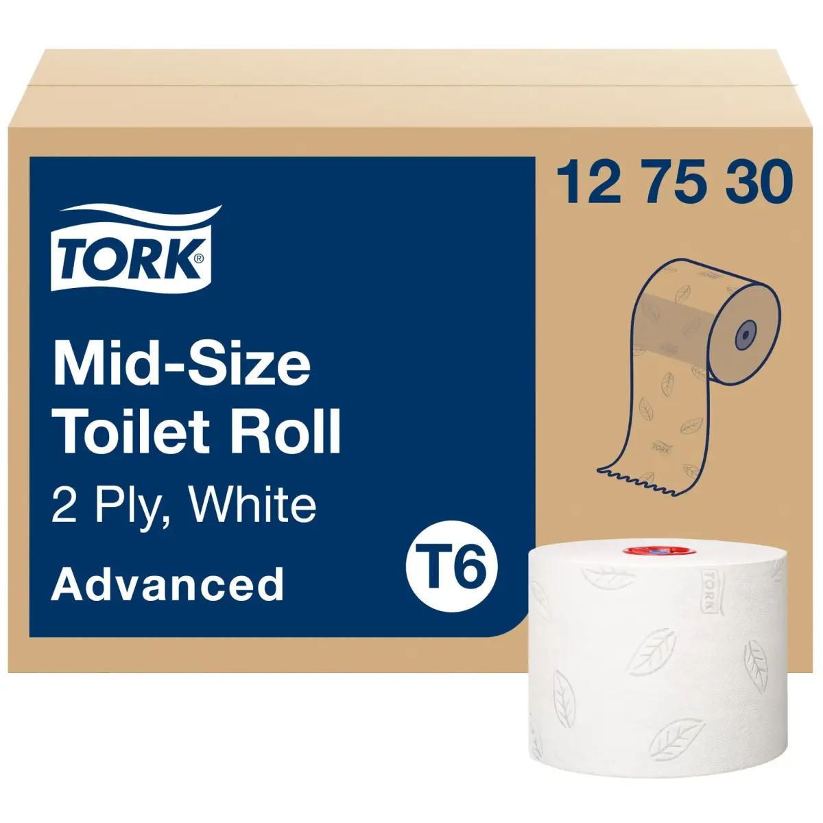 Tualetes papīrs TORK Advanced Compact T6, 2 sl., 9.9 cm x 100 m, baltā krāsā