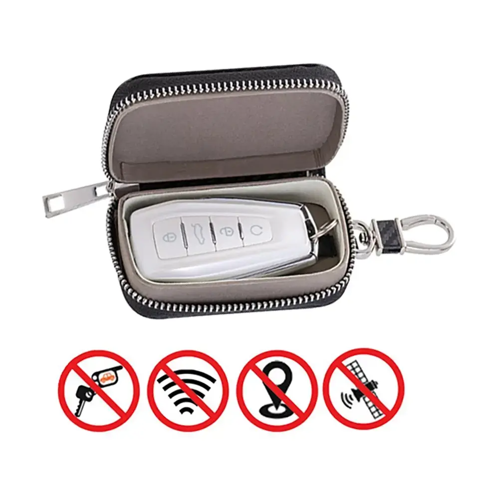 Anti-theft case for car keys blocking radio waves black