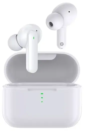 QCY T11 bezvadu austiņas ar mikrofonu baltas