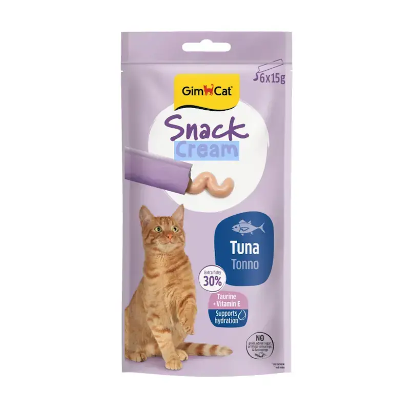 Gardumi kaķiem — Gim 05 GimCat SNACK CREAM TUNA 6 X 15 G