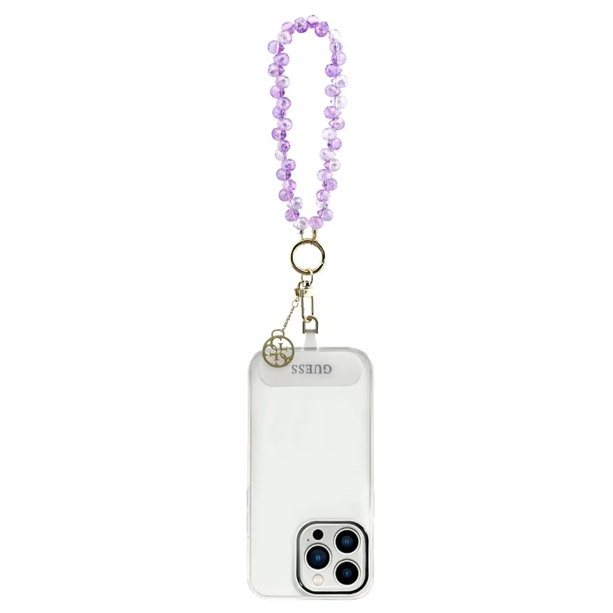 Guess Universal Wrist Strap Crystals 4G Charm Purple