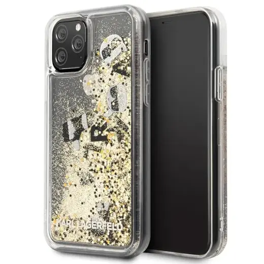 Karl Lagerfeld KLHCN58ROGO iPhone 11 Pro czarno-złoty|black & gold hard case Glitter