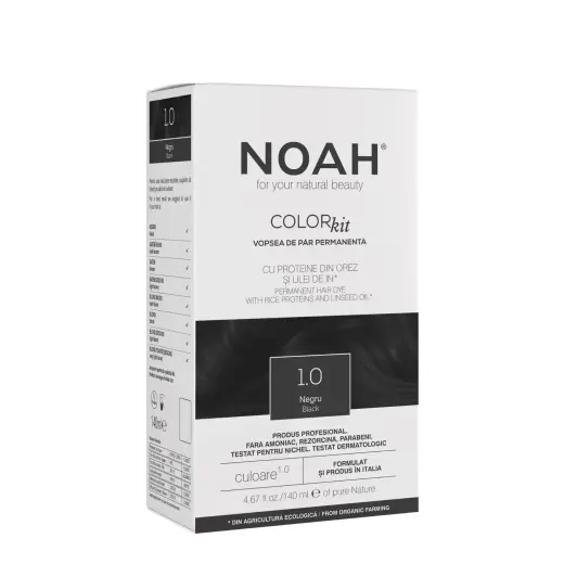 Noah, Permanent Hair Colour, Permanent Hair Dye, 1.0 Black, 140 ml