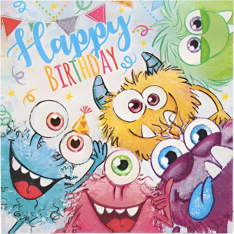 Papstar Napkins Funny Monsters 33x33cm, 3-ply, 20 pcs