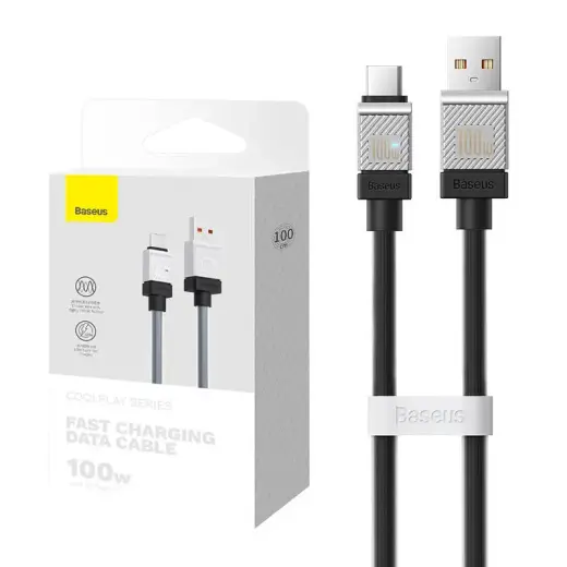 Baseus CoolPlay data transfer and charging cable | USB-A to USB-C | 100W | 1m | black