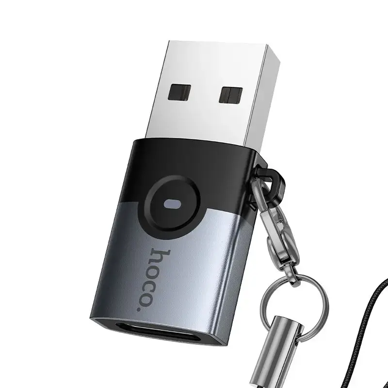 Adapter OTG USB A to USB C Hoco UA46B gray