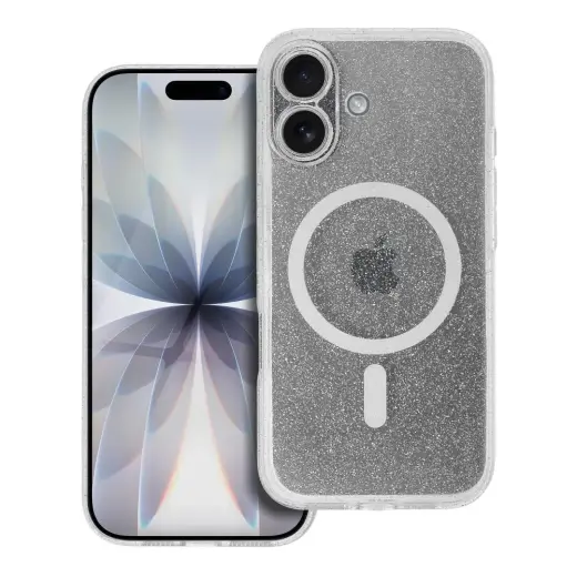 Case for iPhone 17 Clear Mag Cover compatible with MagSafe (camera protection) transparent glitter