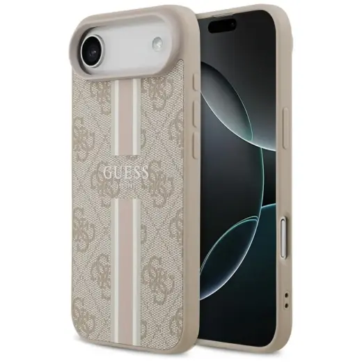 Case Guess 4G Printed Stripes MagSafe for iPhone 17 Air pink