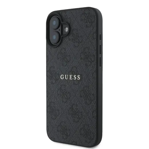 Guess PU 4G Classic Logo MagSafe Case for iPhone 16 Plus Black