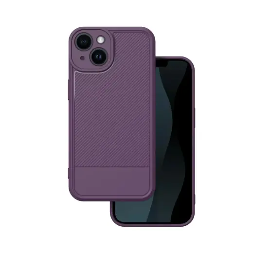 Simple Carbon phone case for iPhone 14 purple