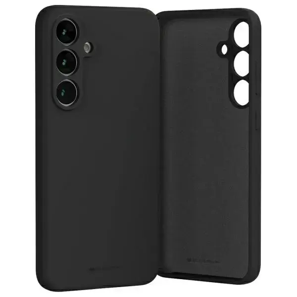 Mercury Silicone telefona maciņš priekš Samsung Galaxy S24 FE melns