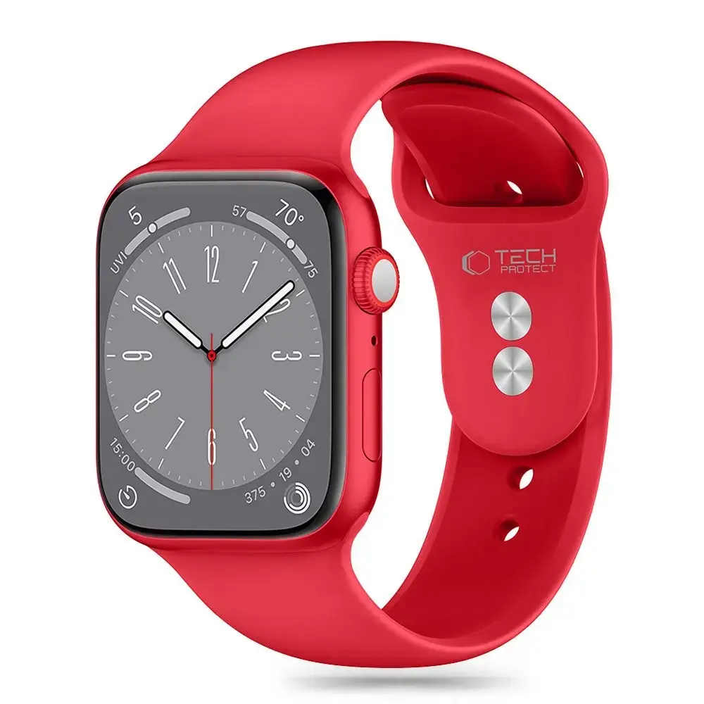 Tech-Protect Silicone Strap for Apple Watch 6 | 7 | 8 | 9 | 10 | SE | Ultra 1 | 2 (44|45|46|49 mm) - Red