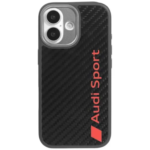 Audi R8 Carbon Fiber maciņš ar MagSafe atbalstu telefonam iPhone 17 melns