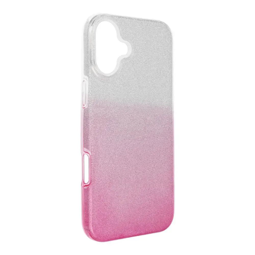 Shining maciņš telefonam iPhone 16 Plus caurspīdīgs rozā