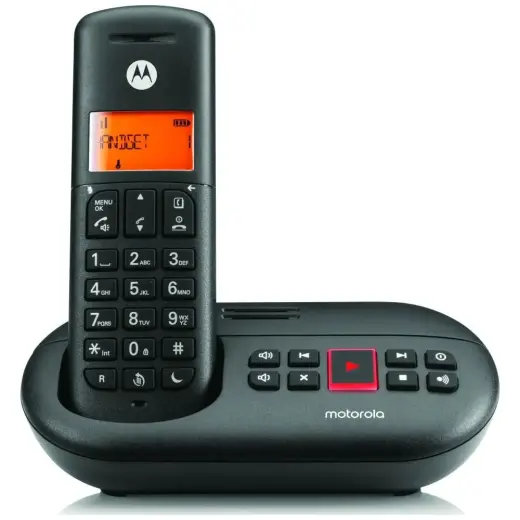 Cordless phone with answering machine Motorola E211 black