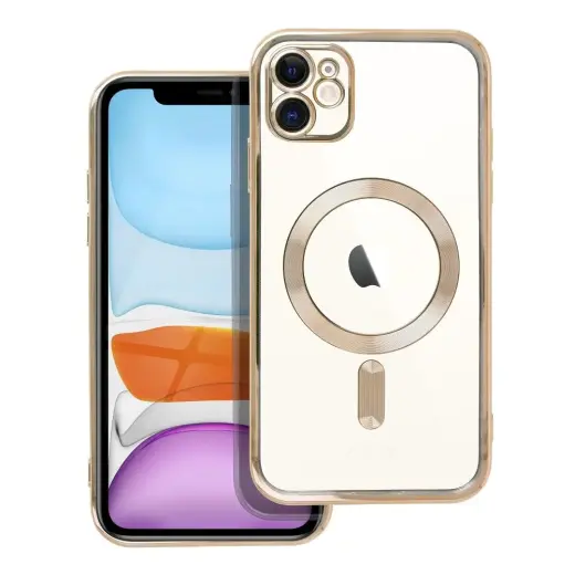 Electro Mag telefono dėklas su MagSafe palaikymu iPhone 11 auksinis