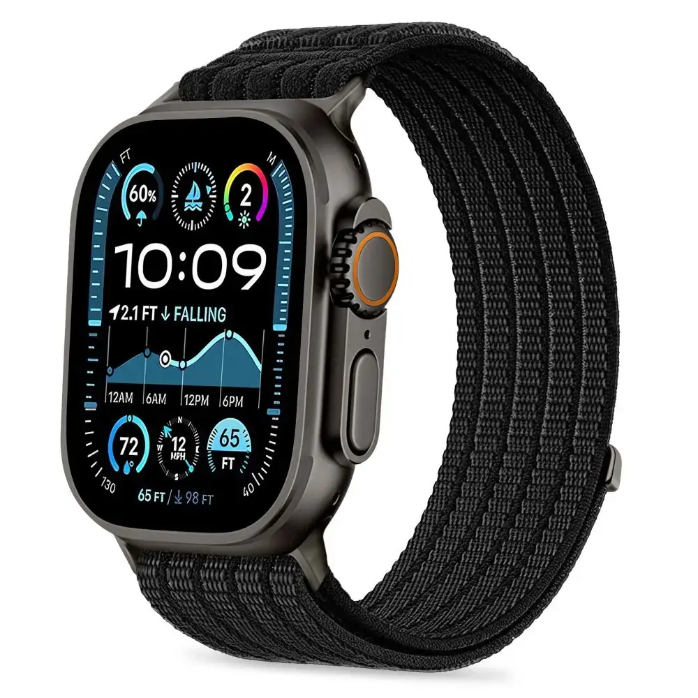 Tech-Protect Nylon Sport smartwatch strap for Apple Watch 8/9/10/11/SE/Ultra (44/45/46/49 mm) | Nylon | black