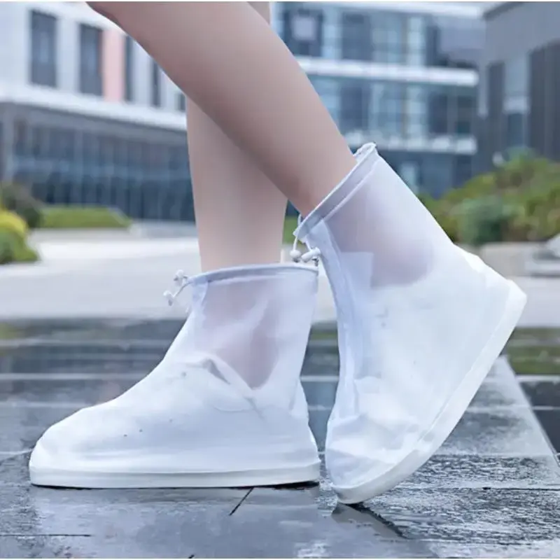 RAINPROOF SHOE COVERS M (37-38) WITH A ZIPPER WHITE