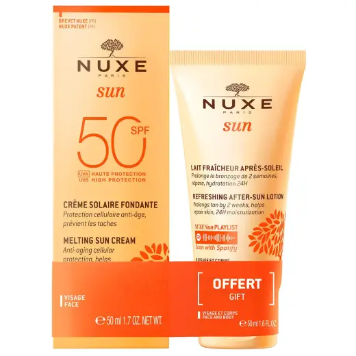 Set Nuxe: Sun, UV Protection, Sunscreen Cream, For Face, SPF 50, 50 ml + Sun, Sun Protection, After-Sun Lotion, 50 ml