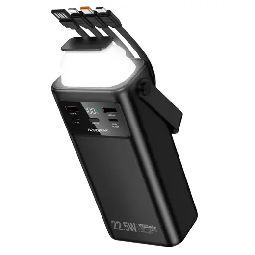 Borofone Power Bank 30000mAh BJ65 High - 2xUSB + Type C - QC 3.0 22,5W + PD 20W with USB, Type C, Lightning and micro USB black