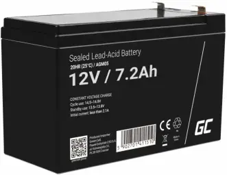 Akumulators Green Cell AGM VRLA 12V 7.2Ah