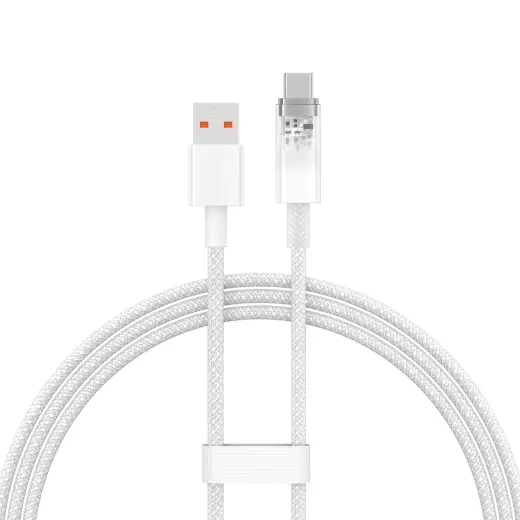 Baseus kabelis Explorer USB - USB-C 1,0m balts gudra temperatūras kontrole 100W
