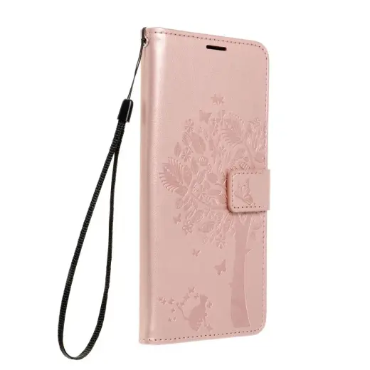 MEZZO tree knyginio tipo telefono dėklas Samsung Galaxy A37 (A376) rožinis auksinis
