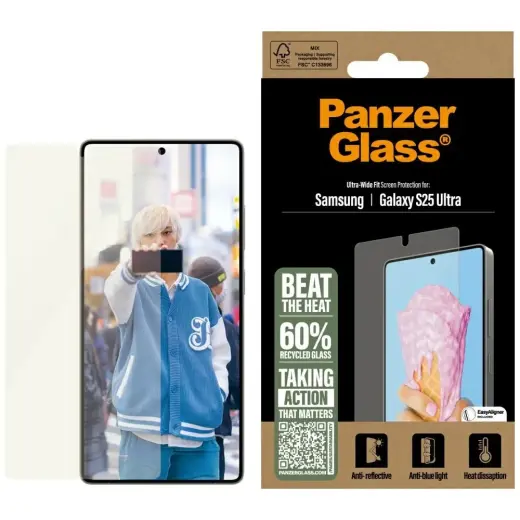 PanzerGlass All-in-One tempered glass for phone Samsung Galaxy S25 Ultra