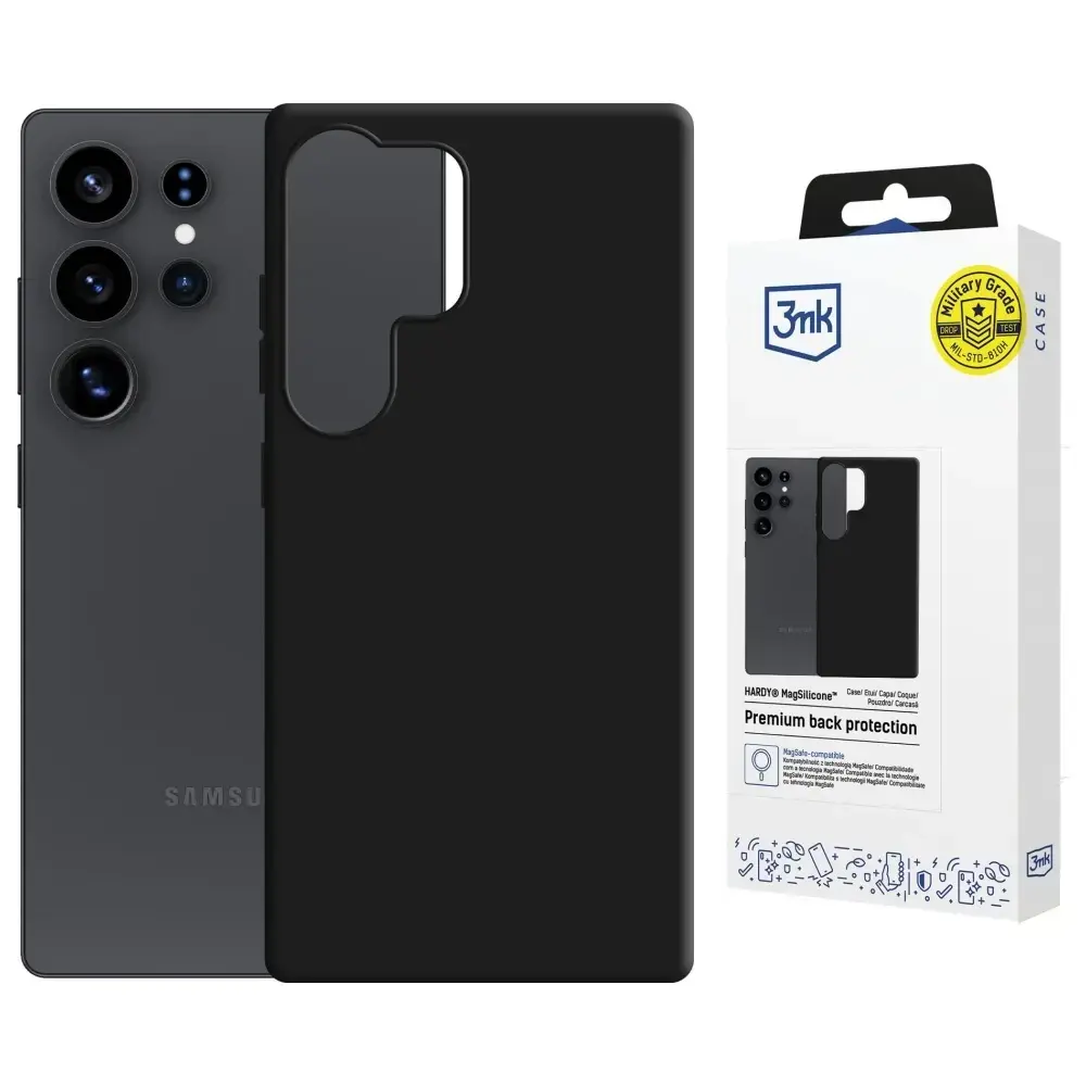 3MK Hardy MagSilicone Case for Samsung Galaxy S25 Ultra Black