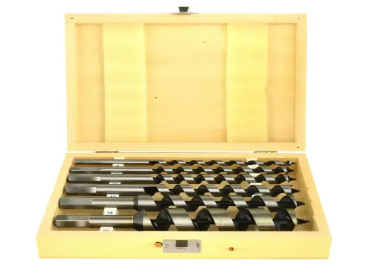 Koka urbju komplekts, 230mm, 6, 8, 10, 12, 16, 25 mm, koka kastē