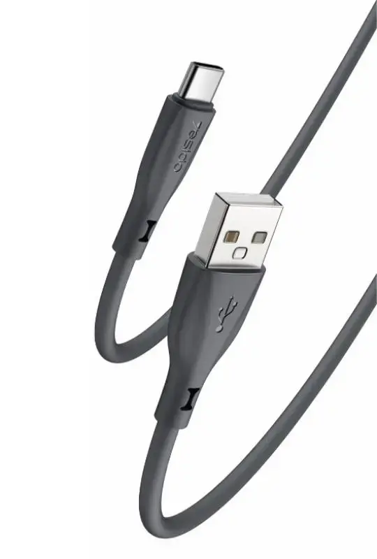 YESIDO SILICONE CABLE CA119 18W USB/TYPE-C  1M 2A BLACK
